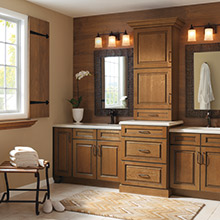 Whittington brown bathroom cabinets in Cherry Tuscan Black