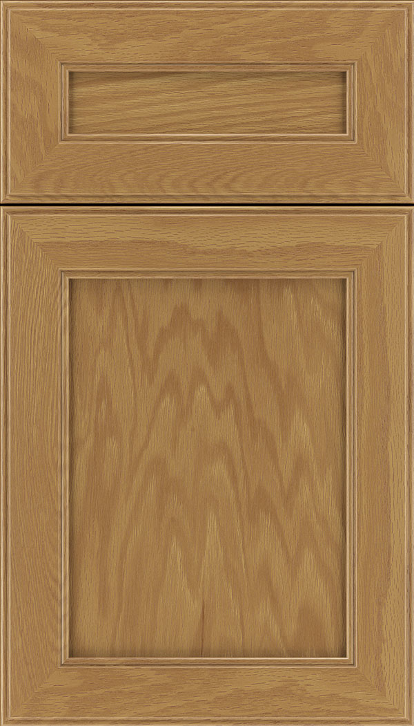 Chelsea 5pc Oak flat panel cabinet door in Spice