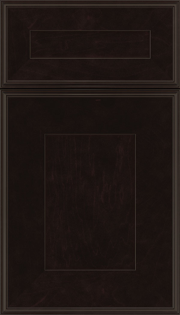 Elan 5pc Maple flat panel cabinet door in Espresso with Black glaze
