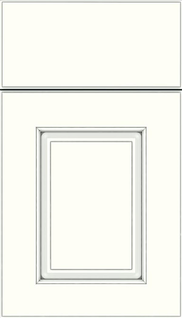 Whittington Maple raised panel cabinet door in Alabaster with Pewter glaze