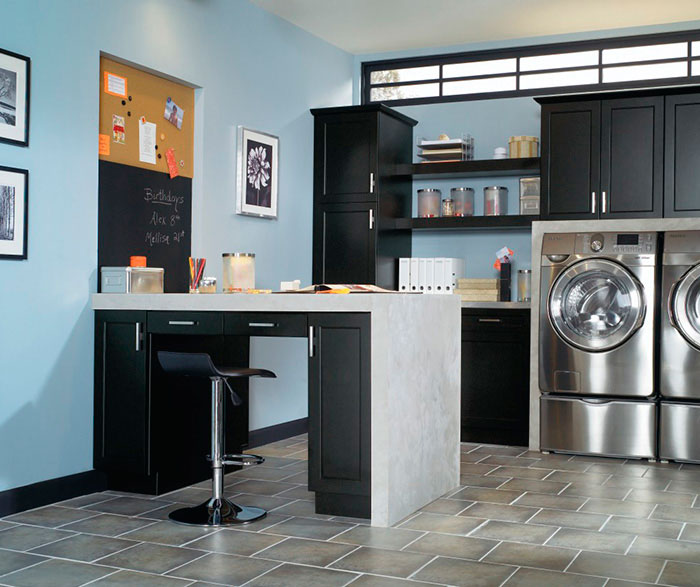 Laundry Room Cabinets in Black