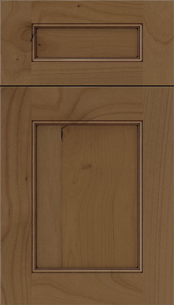 Lexington 5pc Alder recessed panel cabinet door in Tuscan with Mocha glaze