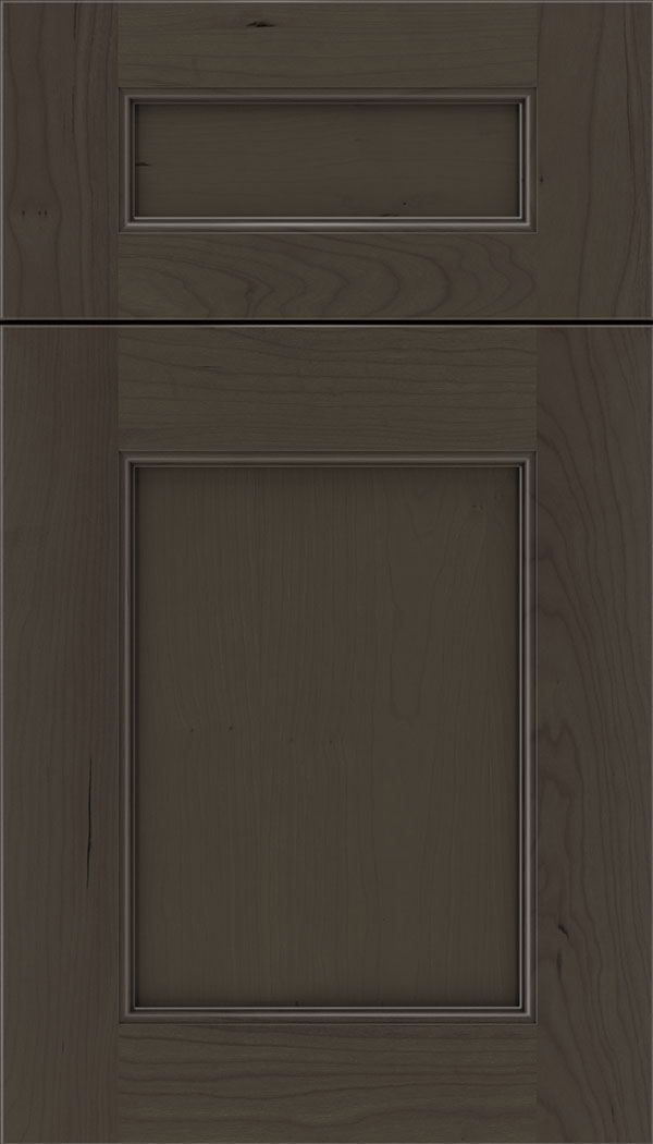 Lexington 5pc Cherry recessed panel cabinet door in Thunder