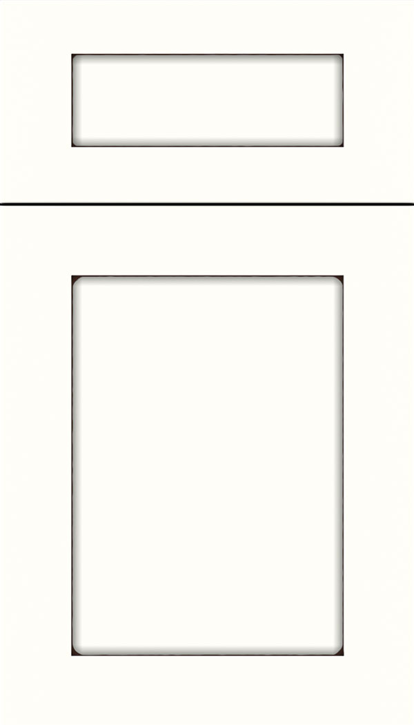 Plymouth 5pc Maple shaker cabinet door in Alabaster with Mocha glaze