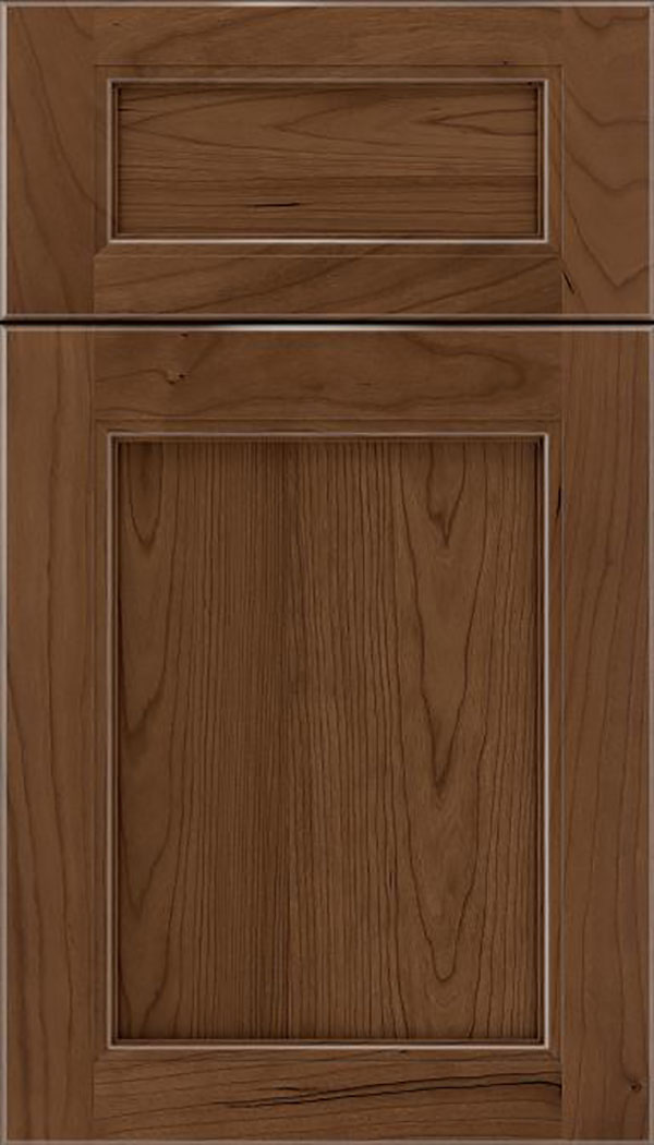 Templeton 5pc Cherry recessed panel cabinet door in Toffee
