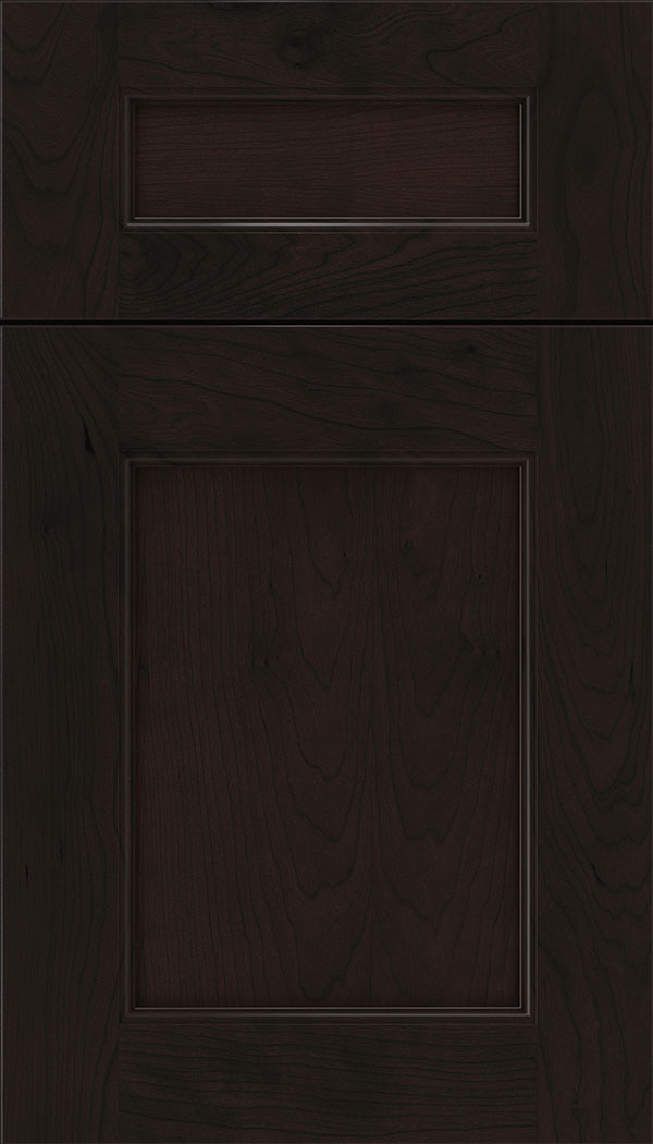 Lexington 5pc Cherry recessed panel cabinet door in Espresso