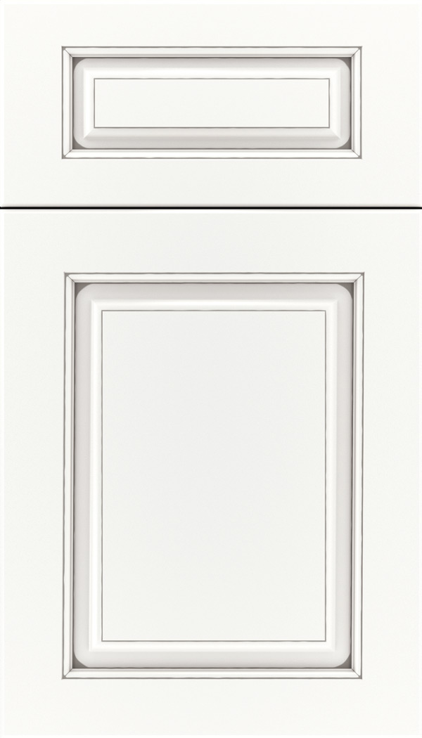 Marquis 5pc Maple raised panel cabinet door in Whitecap with Pewter glaze