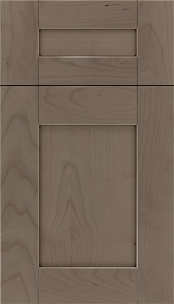 Pearson 5pc Cherry flat panel cabinet door in Winter with Black glaze