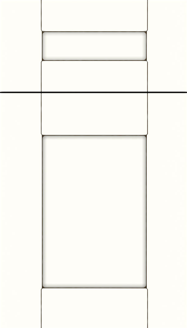 Pearson 5pc Maple flat panel cabinet door in Alabaster with Smoke glaze