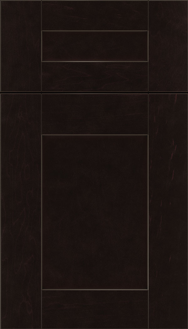 Pearson 5pc Maple flat panel cabinet door in Espresso with Black glaze
