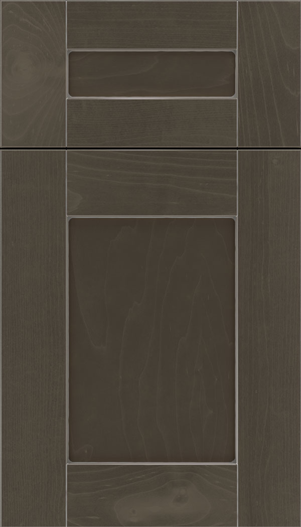 Pearson 5pc Maple flat panel cabinet door in Thunder with Pewter glaze