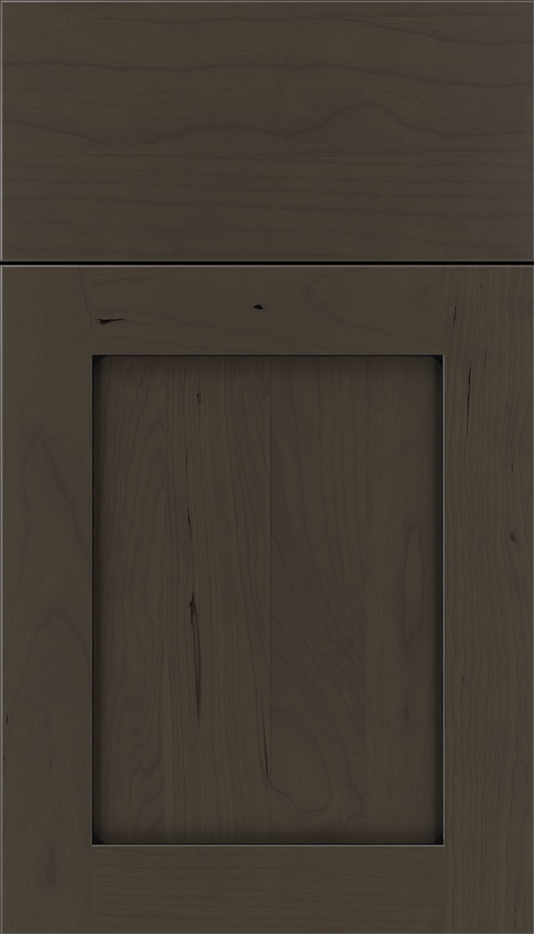 Plymouth Cherry shaker cabinet door in Thunder with Black glaze