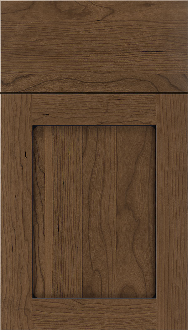 Plymouth Cherry shaker cabinet door in Toffee with Black glaze