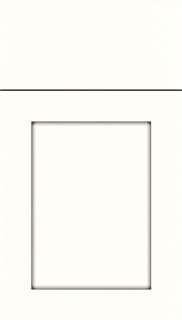 Plymouth Maple shaker cabinet door in Alabaster with Pewter glaze