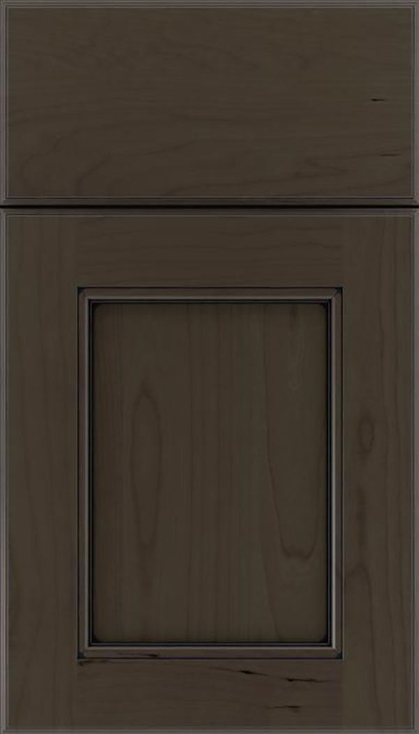 Tamarind Cherry shaker cabinet door in Thunder with Black glaze