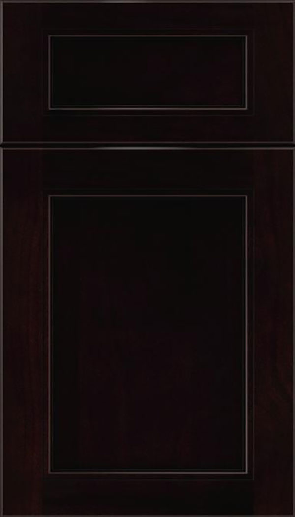 Templeton 5pc Alder recessed panel cabinet door in Espresso with Black glaze